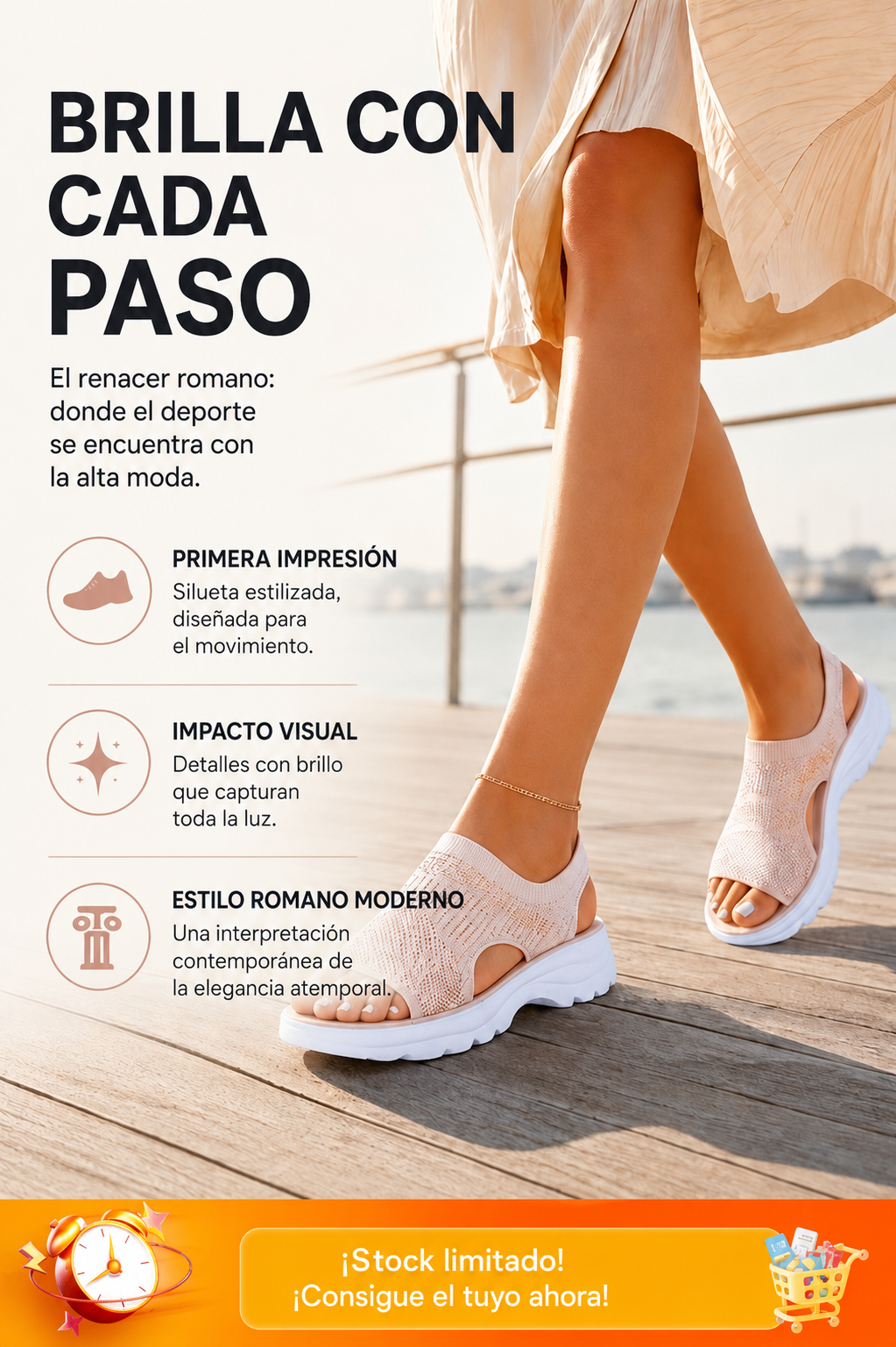 Sandalias de plataforma transpirables de malla para mujer