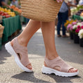 Sandalias de plataforma transpirables de malla para mujer