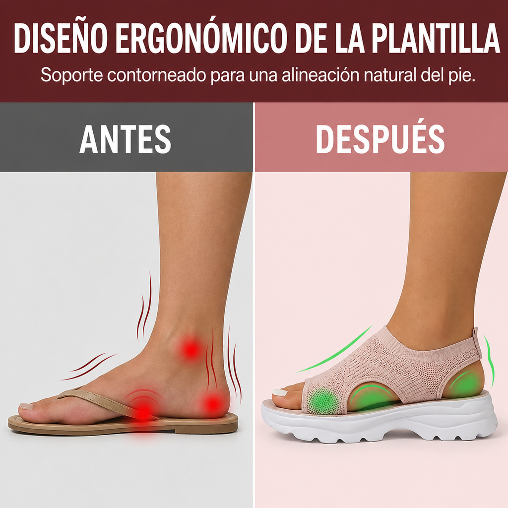 Sandalias de plataforma transpirables de malla para mujer
