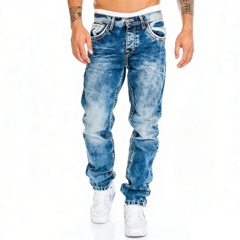 Vaqueros elásticos creativos para hombre, de estilo minimalista, ideales para el verano