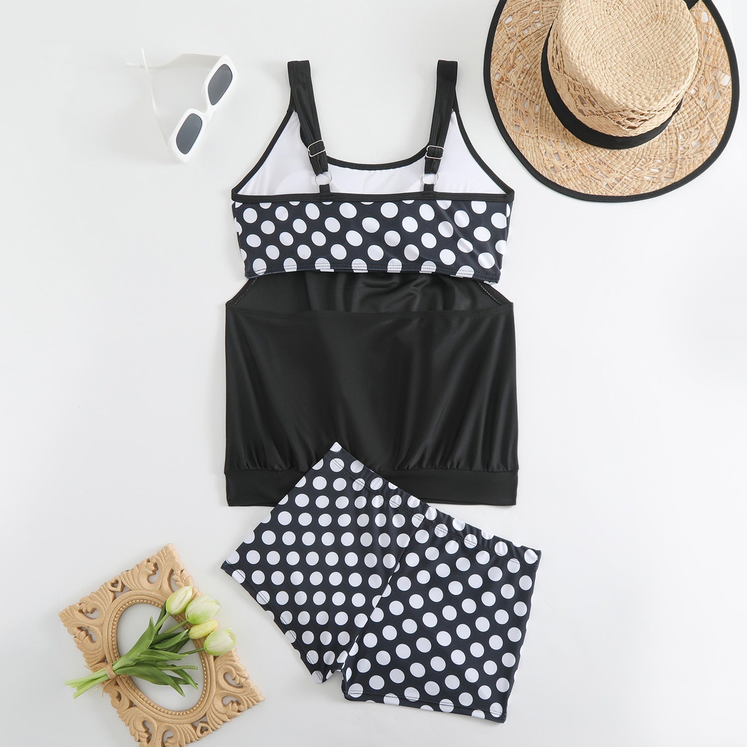 🏖️ Verano caluroso – 50 % DE DESCUENTO 👙 Conjunto de bikini de dos piezas para mujer con lunares