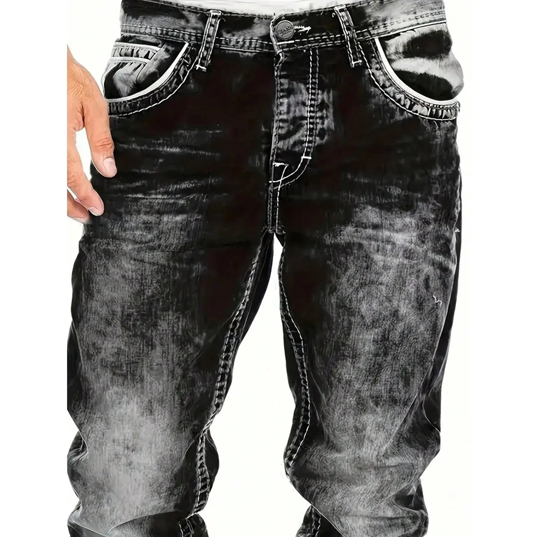 Vaqueros elásticos creativos para hombre, de estilo minimalista, ideales para el verano